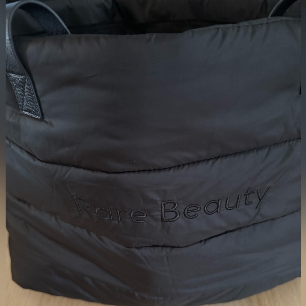 Rare Beauty Black Quilted Puffy Tote